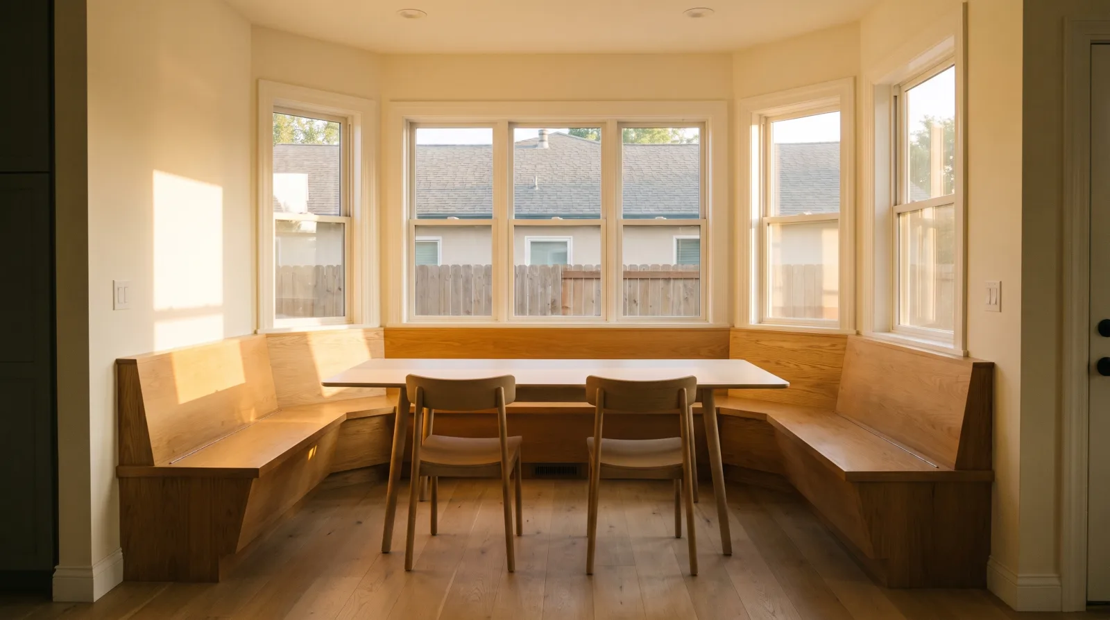 An empty, bright room representing a simple decision-making space for weighing estate sale options